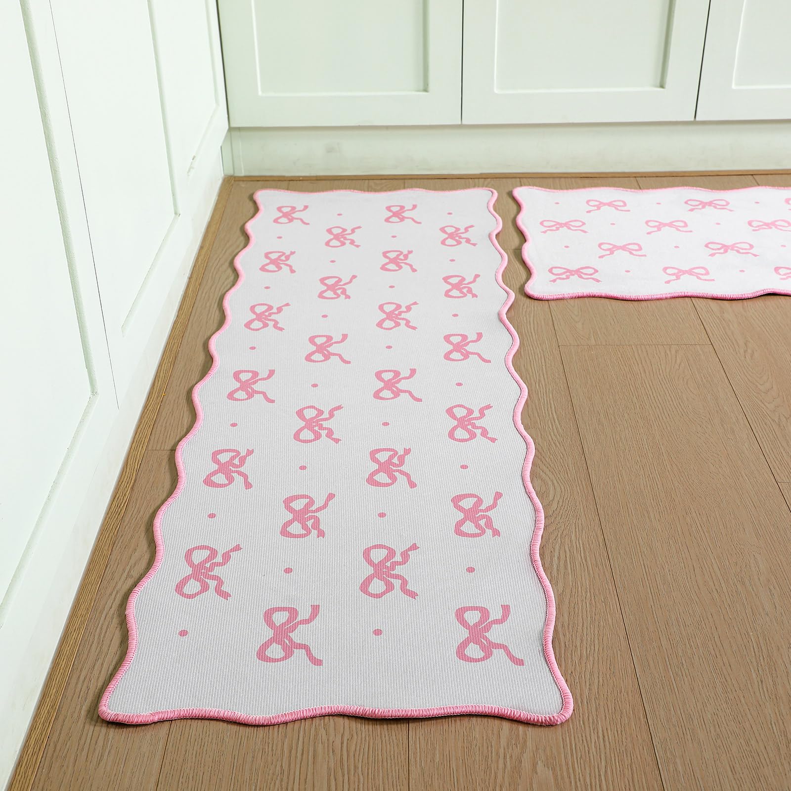 Tinideya cuidado fácil rosa alfombra cocina, limpieza rápida y uso diario
