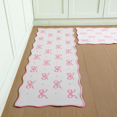 Tinideya cuidado fácil rosa alfombra cocina, limpieza rápida y uso diario