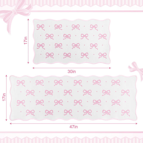 Tinideya alfombra cocina lazo rosa 47x17 añade estilo coqueto y protección del suelo