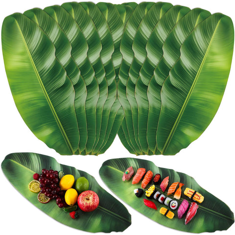 Tinlade hojas artificiales de banana para cocinar, ideales para presentaciones limpias y seguras.