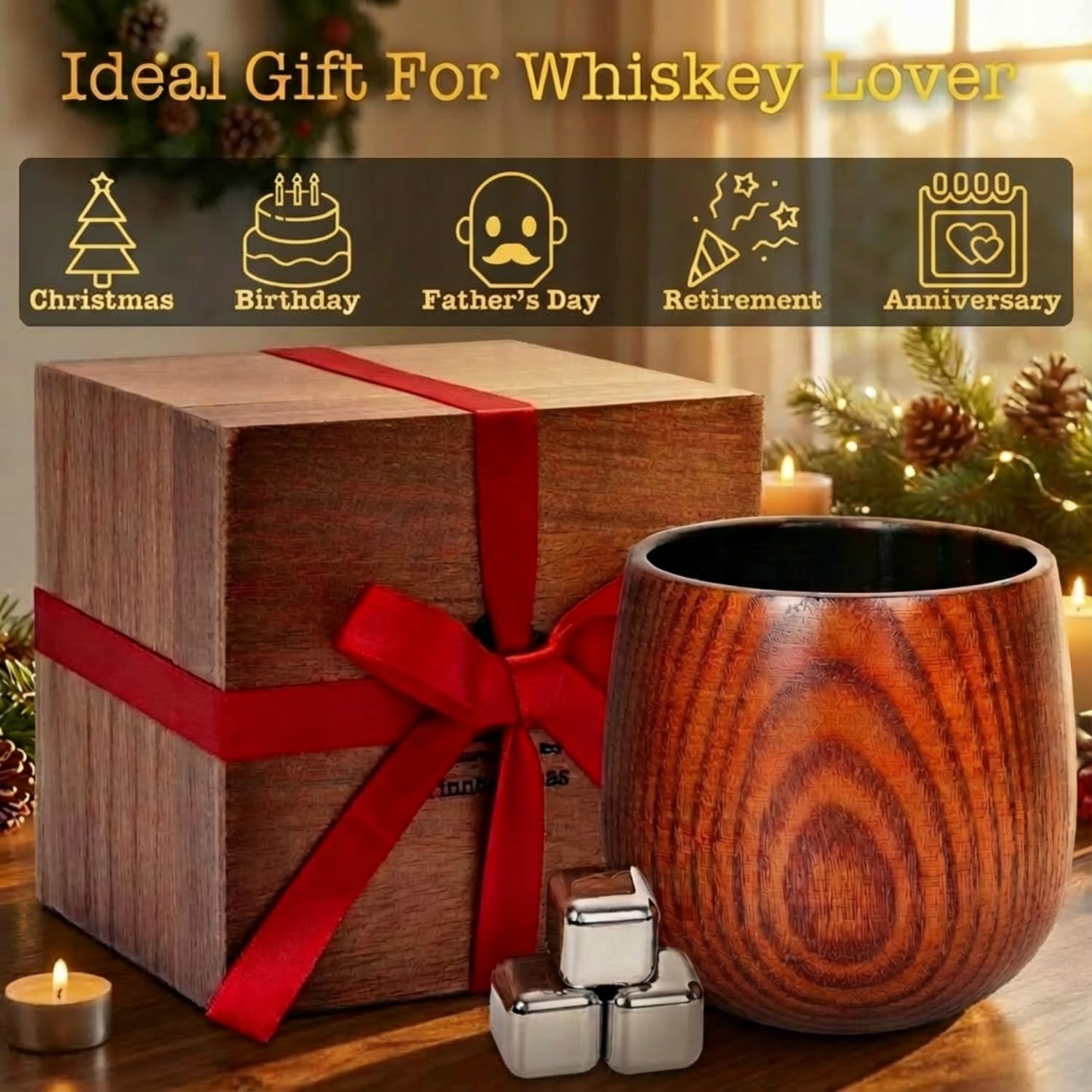 Vaso de madera Tinnberlohas, diseño robusto para viajes y uso diario
