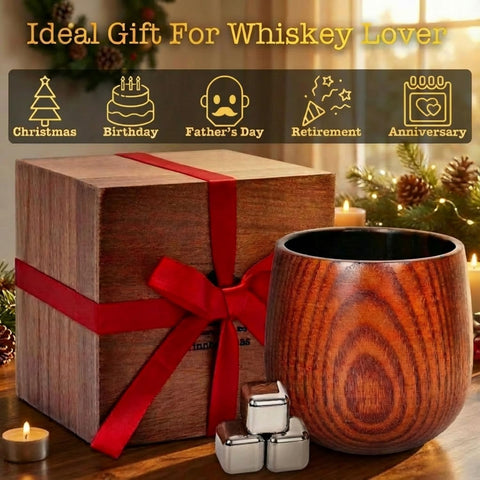 Vaso de madera Tinnberlohas, diseño robusto para viajes y uso diario