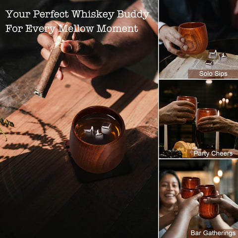 Piedras para whisky inox Tinnberlohas enfrían sin diluir la bebida.