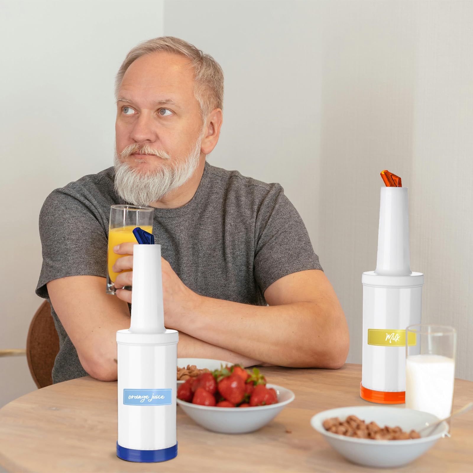 Botellas de jugo de plástico reutilizables, 1 litro, aptas para múltiples bebidas.
