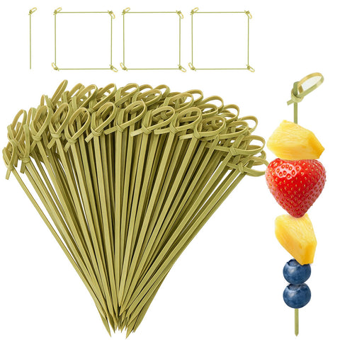 Pinchos de cóctel TINSKY con nudo en lazo para decorar bebidas con estilo.