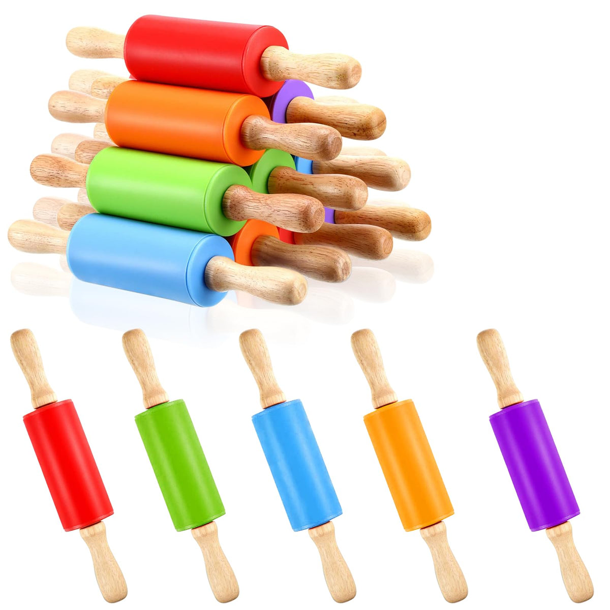 Rodillo TINSKY para niños en color naranja, ayuda a aplanar masa de galletas.