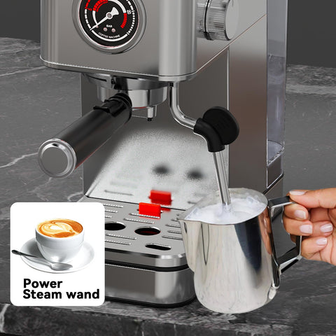 Controles intuitivos para espresso y leche sin complicaciones