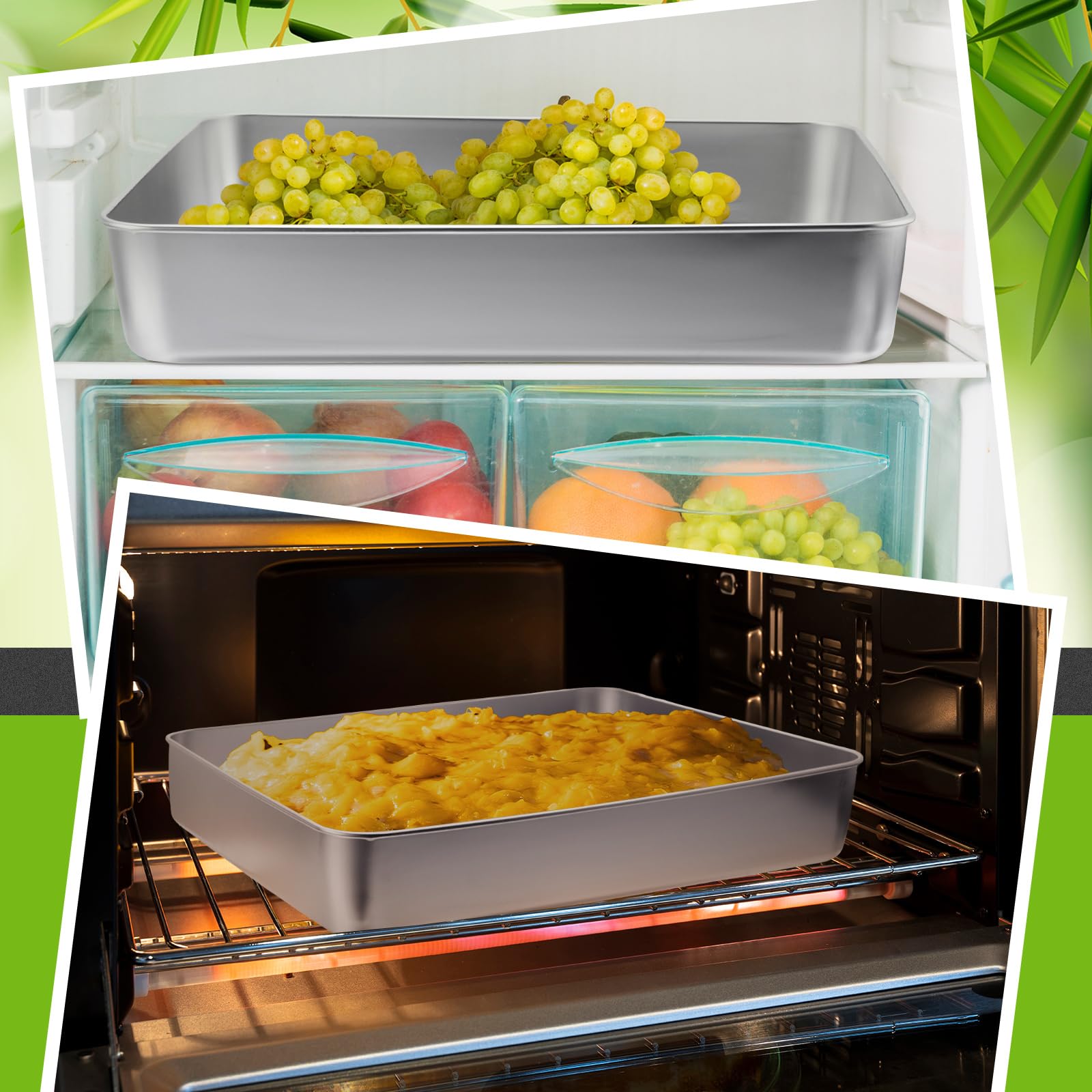 Tioncy, bandejas de acero inoxidable 304 con tapas, duraderas y distribuyen el calor