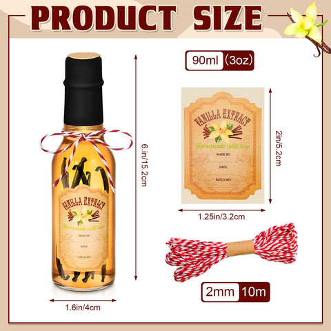 Tioncy botellas vainilla 3oz con tapa para extractos caseros