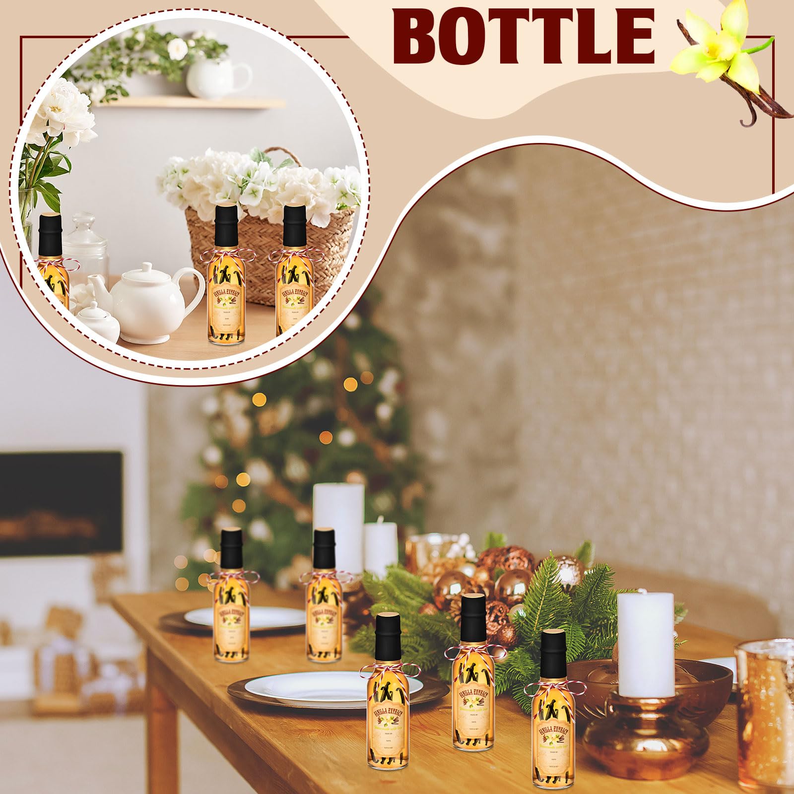 Botellas Tioncy listas para vainilla, limoncello u aceites aromáticos