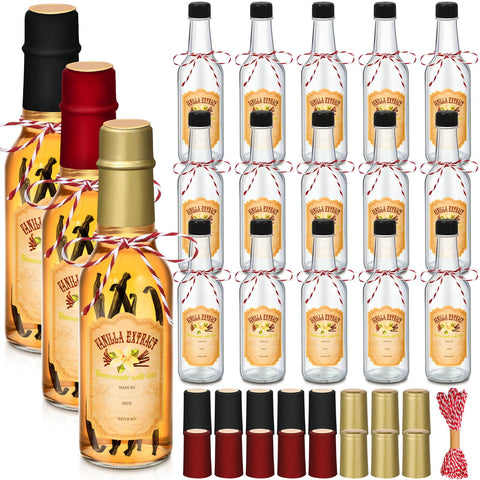 Tioncy botellas-vanilla-3oz-vidrio-claro: ideales para vainilla casera.