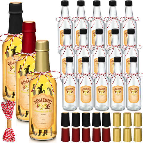 Botellas de vidrio Tioncy de 8.5 oz para vainilla, útiles para extractos caseros