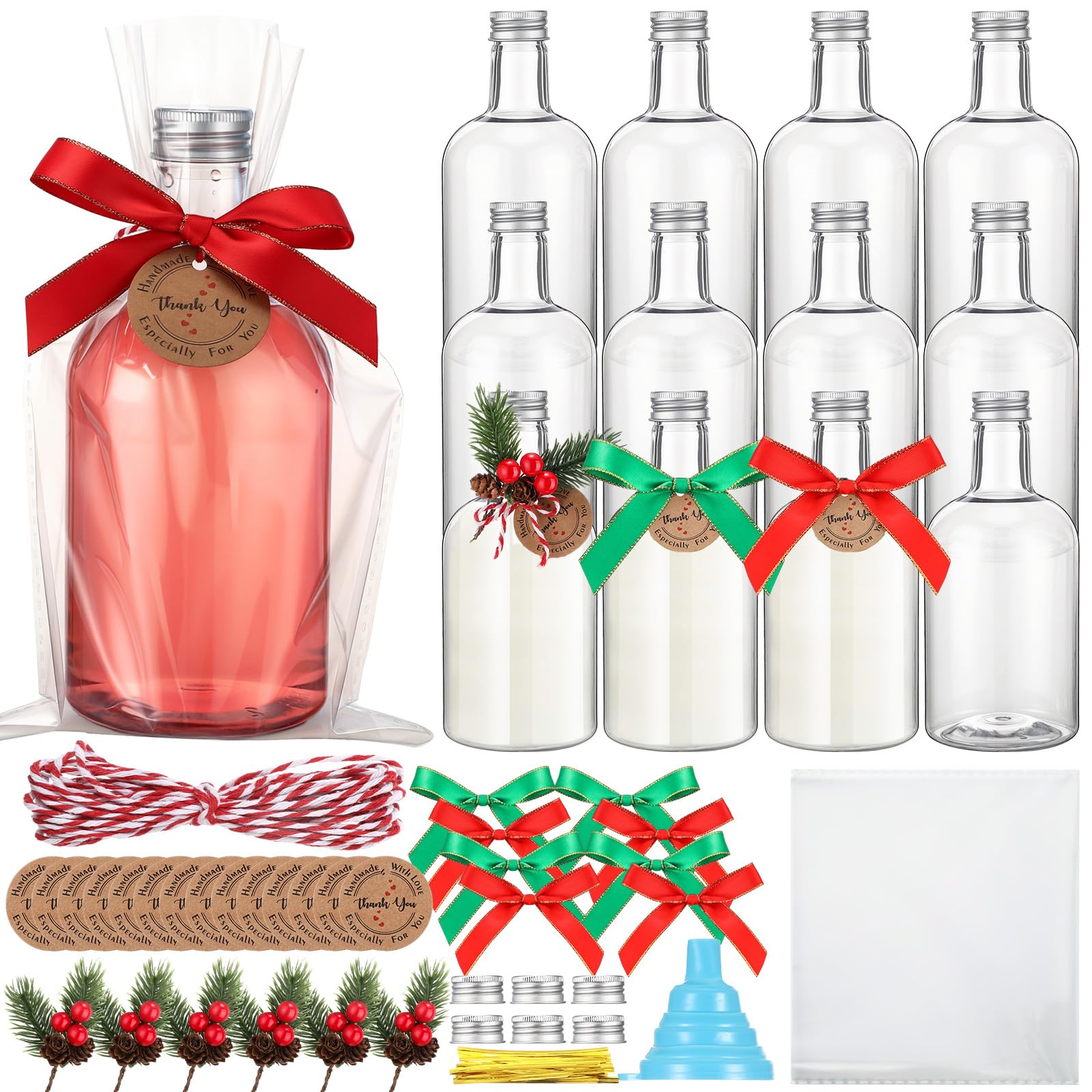Botellas plásticas Tioncy de 16 oz para almacenamiento seguro y regalo navideño.