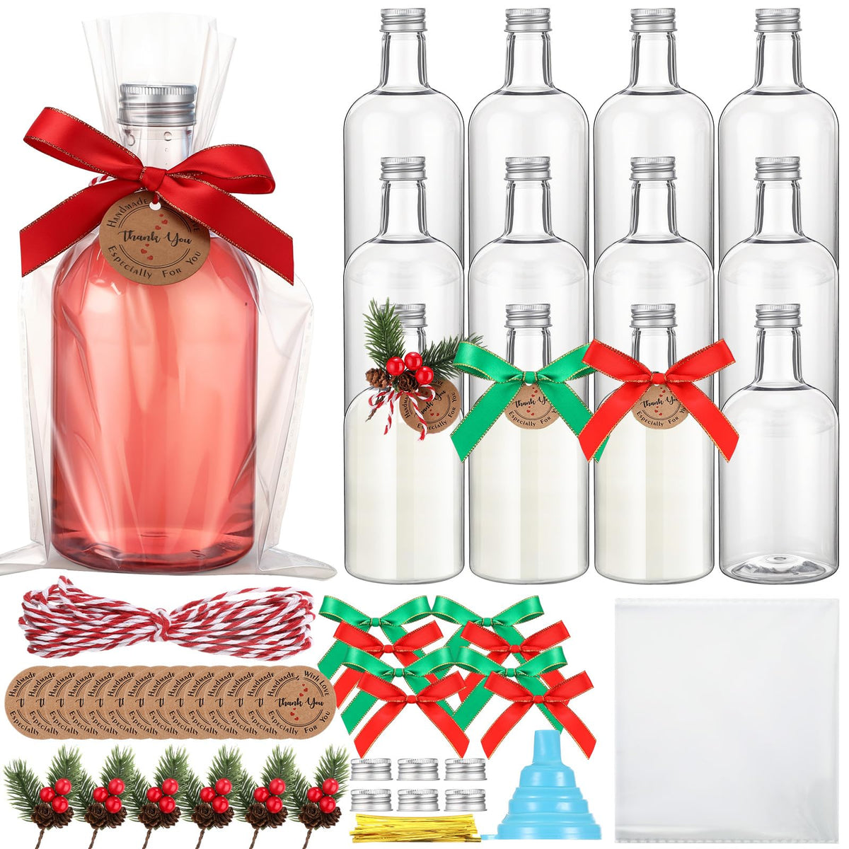 Botellas plásticas Tioncy de 16 oz para almacenamiento seguro y regalo navideño.