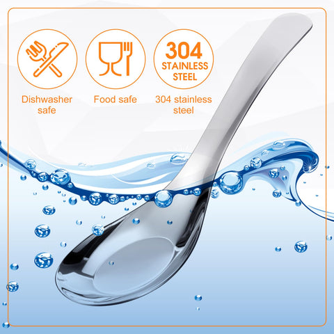Tioncy cucharas de sopa, mango ergonómico ofrece un agarre cómodo al comer.