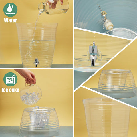 Dispensador acrílico Tioncy con grifo sin goteo para fiestas.