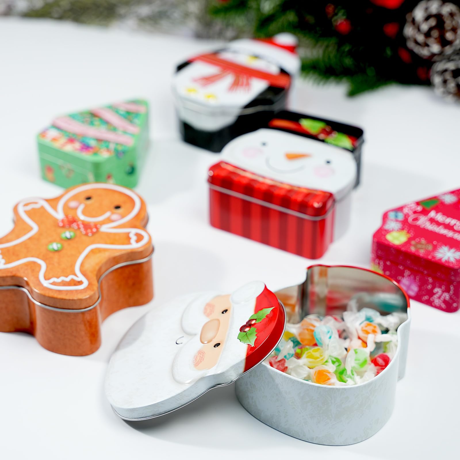 Tioncy lata Navidad galleta de jengibre, conserva dulces y aromas festivos.