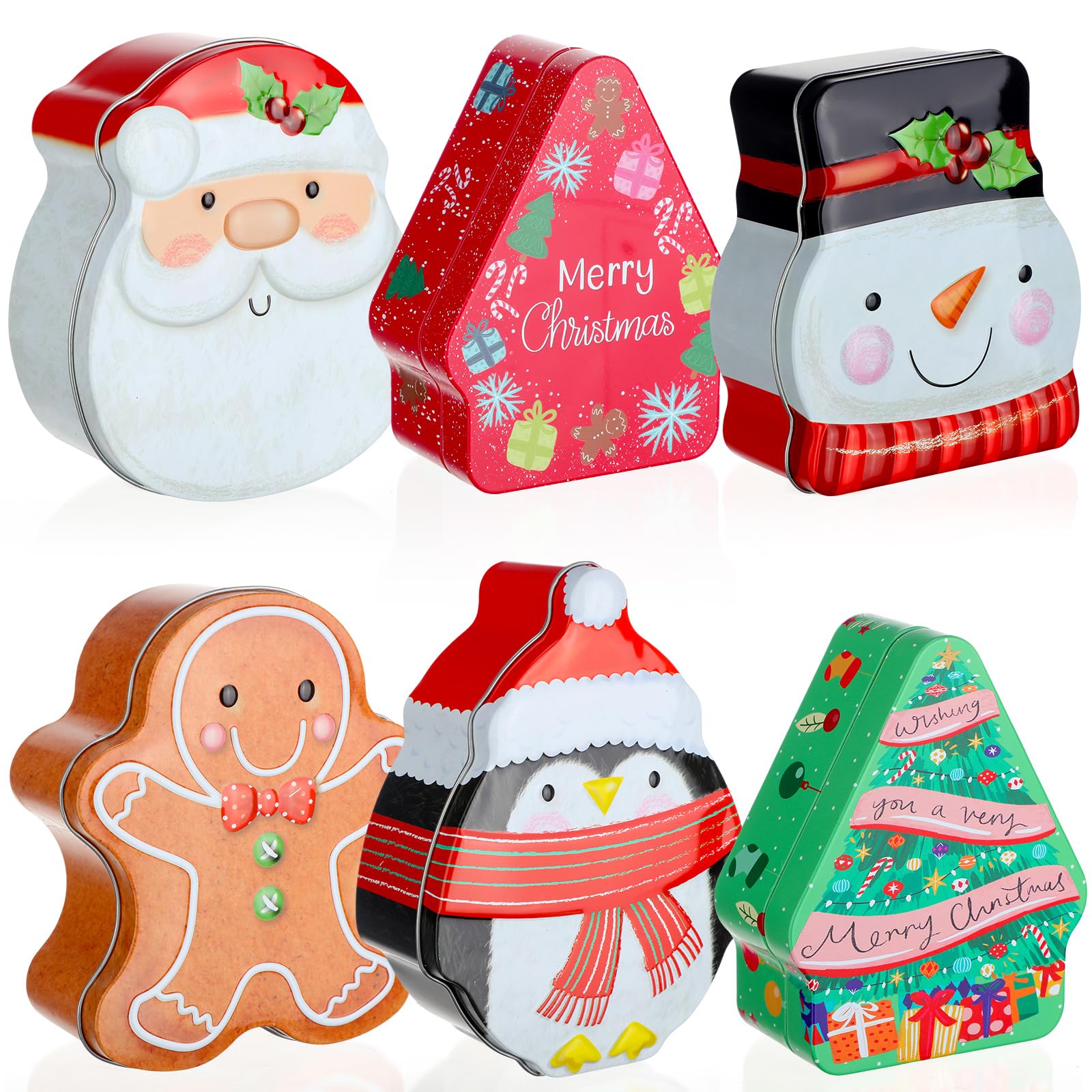 Tioncy lata Navidad Santa, ideal para regalar y almacenar dulces festivos.