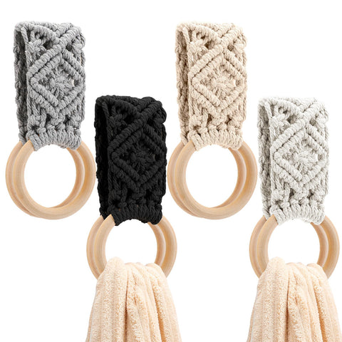 Tioncy porta toallas crochet blanco, soporte estable para cocina
