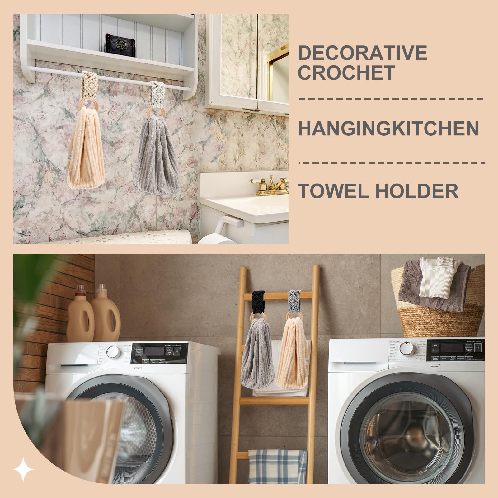 Tioncy diseño crochet elegante, textura artesanal para la cocina