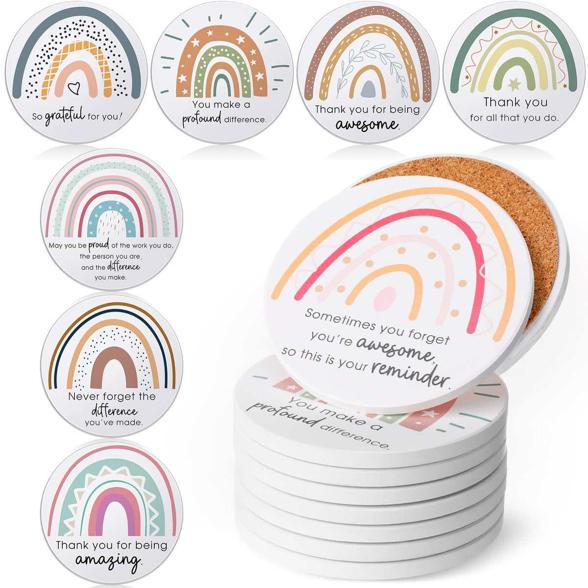 Tioncy posavasos cerámicos absorbentes protegen la mesa ante derrames.