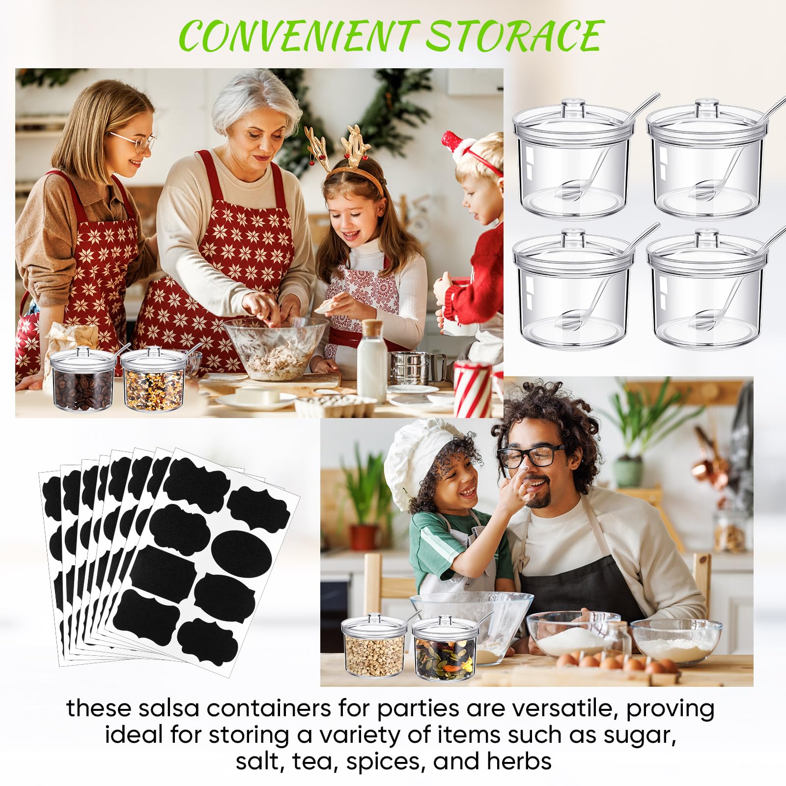 Presentación de navidad con jarras Tioncy para dulces y coberturas