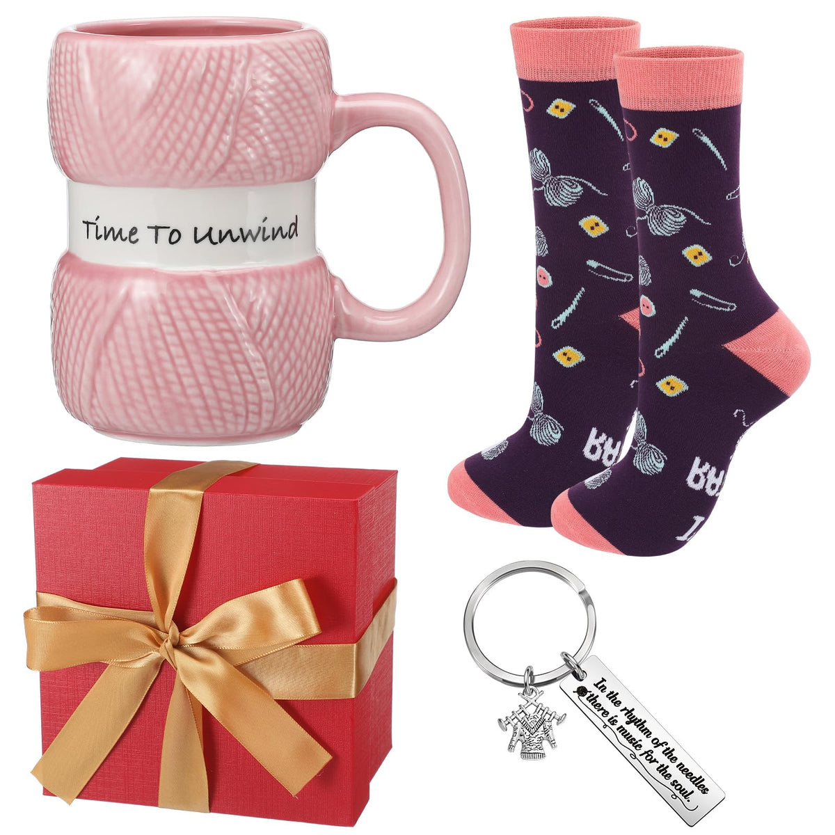 Tioncy taza de ganchillo rosa de 12 onzas, ideal para café