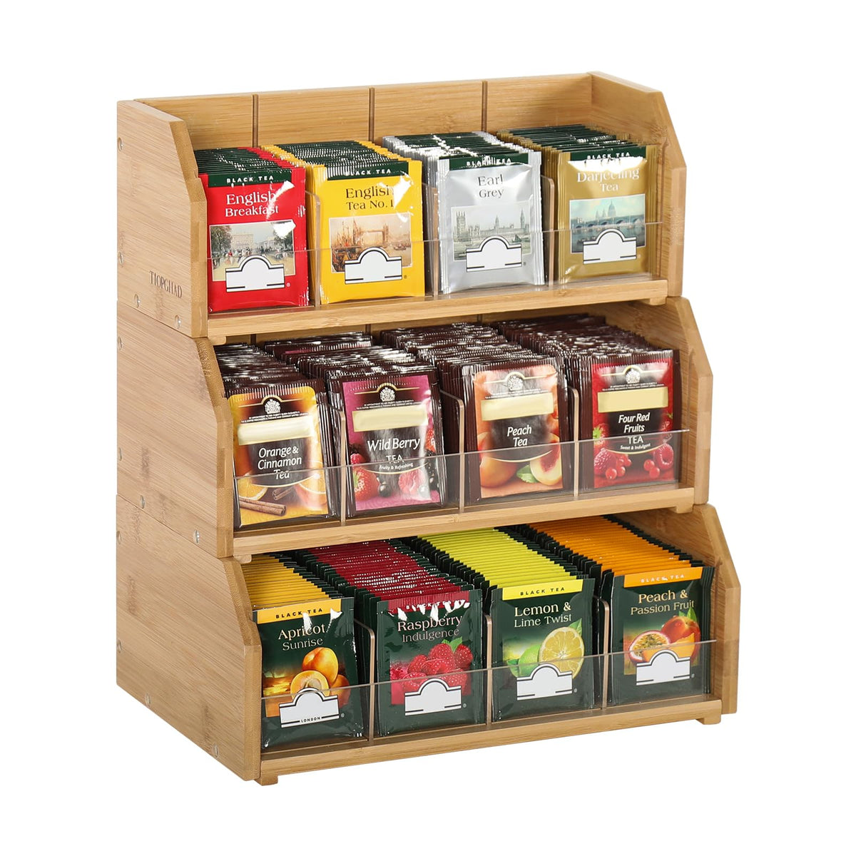 Organizador TIOPGHAD de té en bambú con 3 capas para 260 bolsitas.