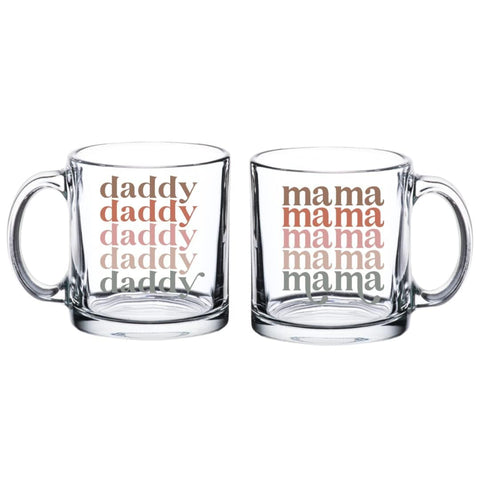 Tipit Drinkware, diseño mamá/papá, ideal para anunciar la llegada del bebé.