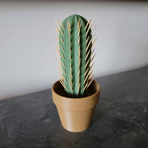 TIRADORES Cactus Dispensador de palillos, diseño 3D con resorte suave.