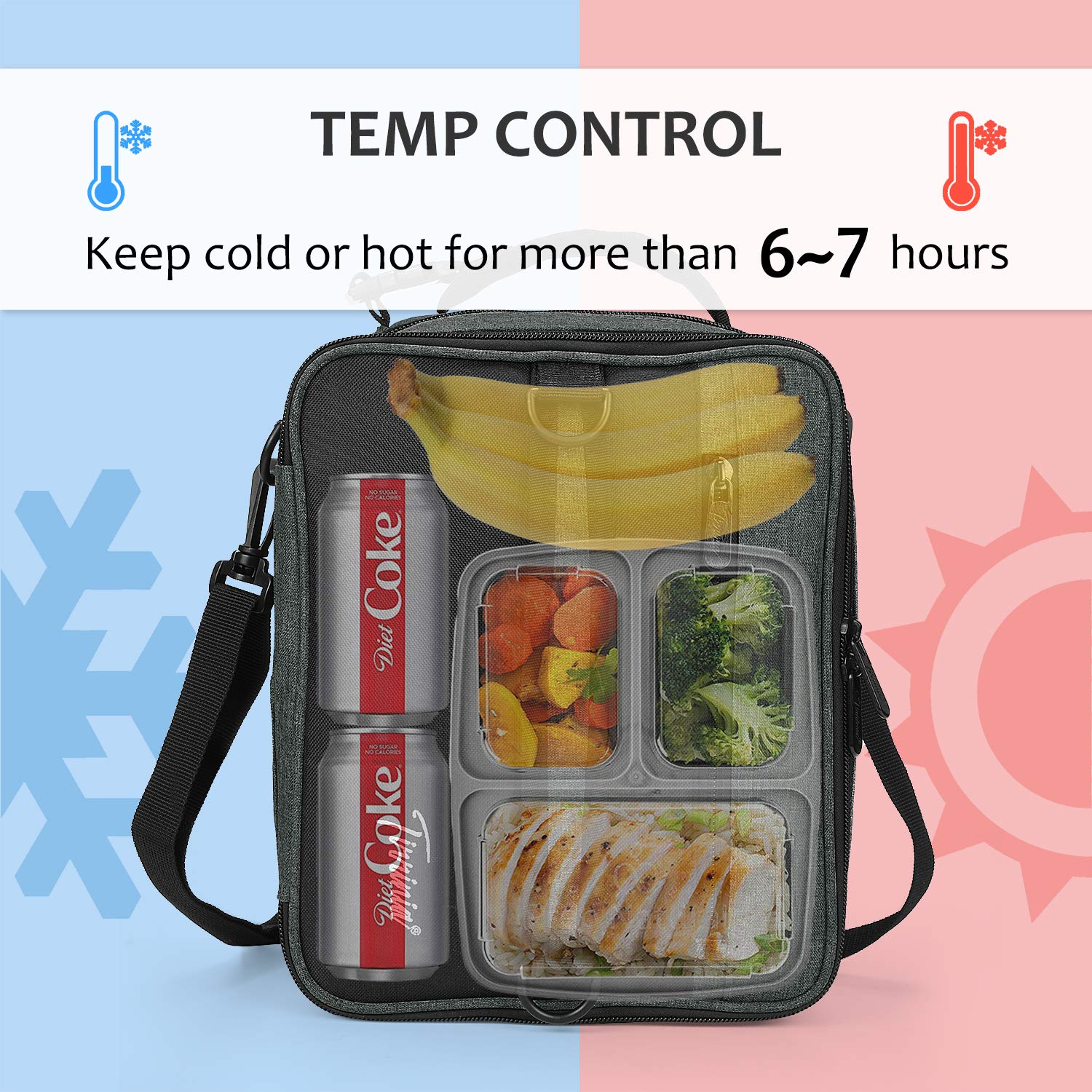 Tirrinia bolsa interior con forro de aluminio para conservar temperatura