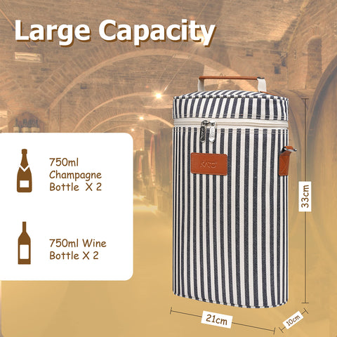 Tirrinia bolsa para viaje con dos botellas.