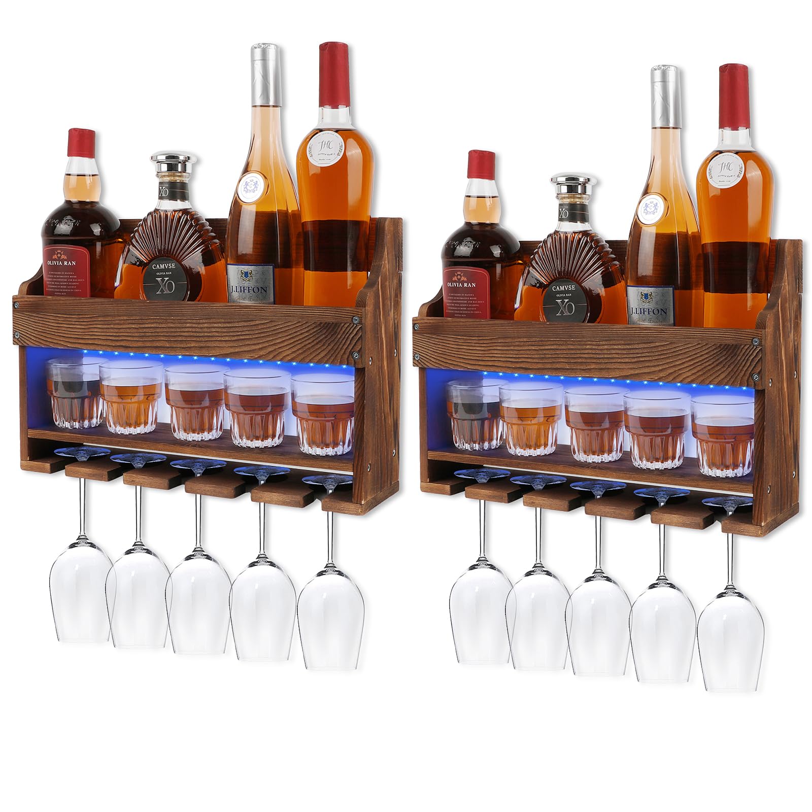 TIRYIUOU estante de vino para pared con LED, realza tu colección.