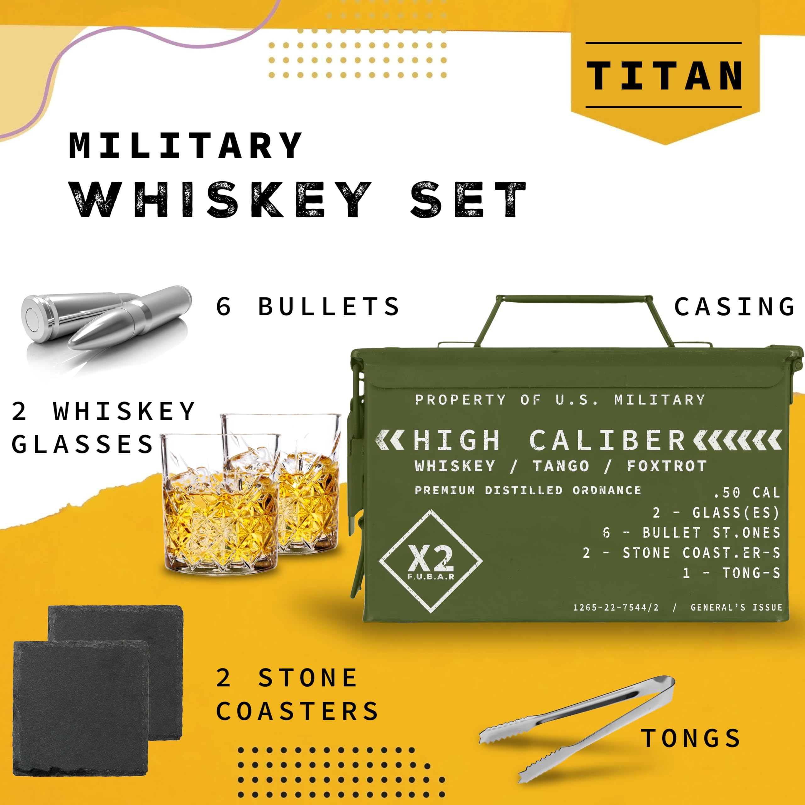 Titan LSO: copas whisky bajo clasico, dos copas listas para degustar