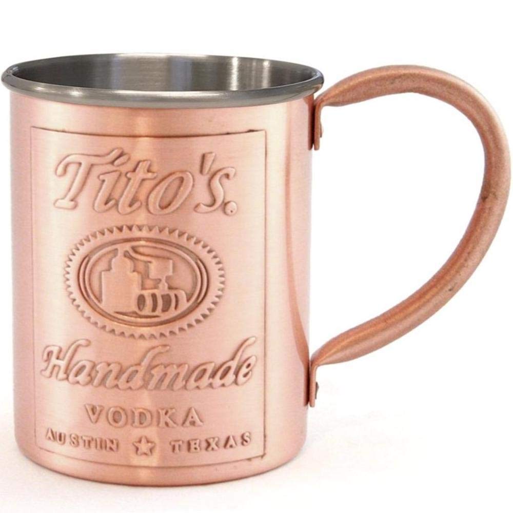 Tito's Mug de cobre con revestimiento de acero inoxidable para bebidas frías