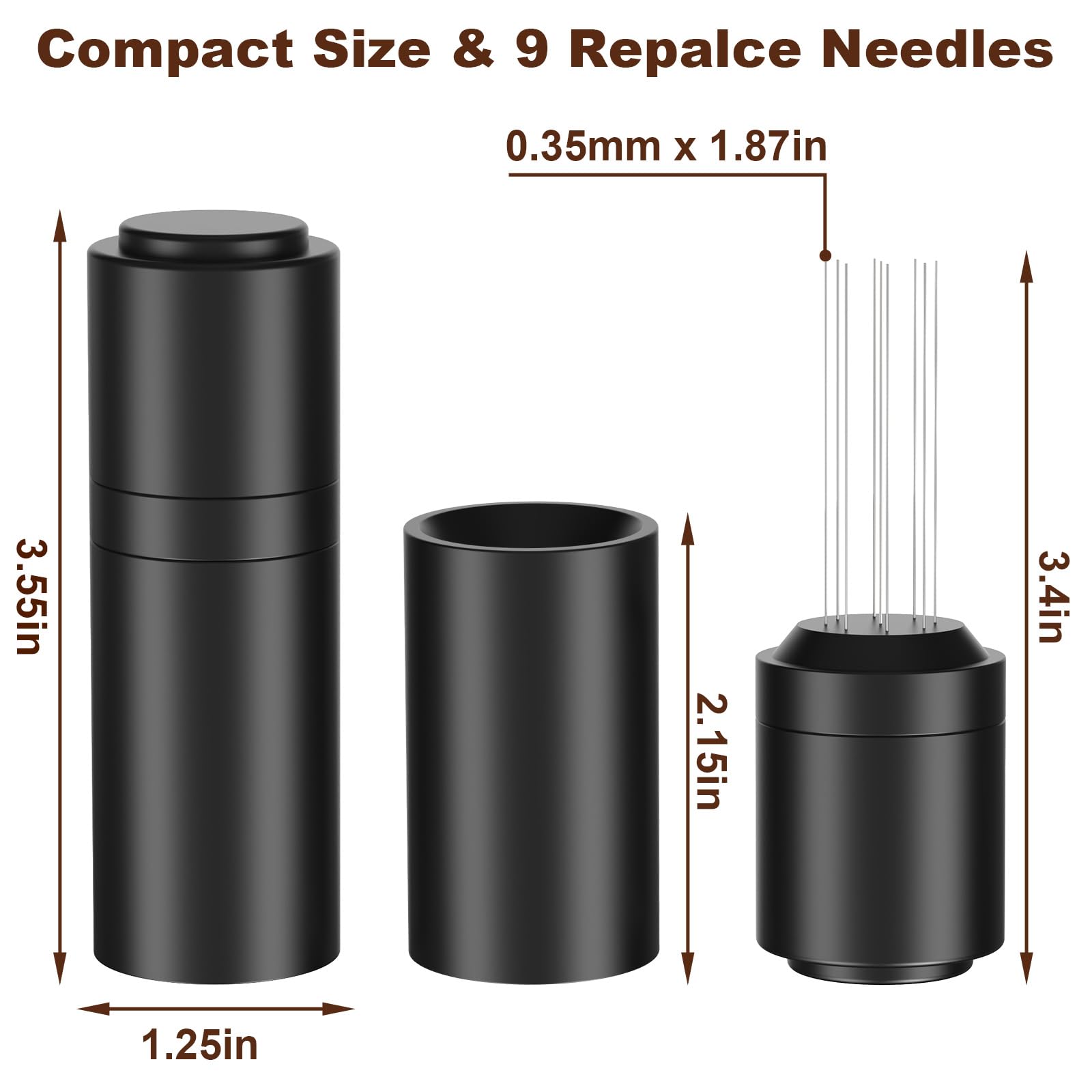 Agujas de 0,35 mm de acero 304 para distribución precisa de espresso.