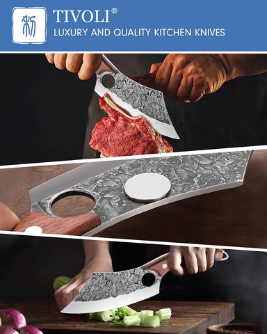 Cuchillo carnicero TIVOLI muestra corte preciso para carnes y verduras