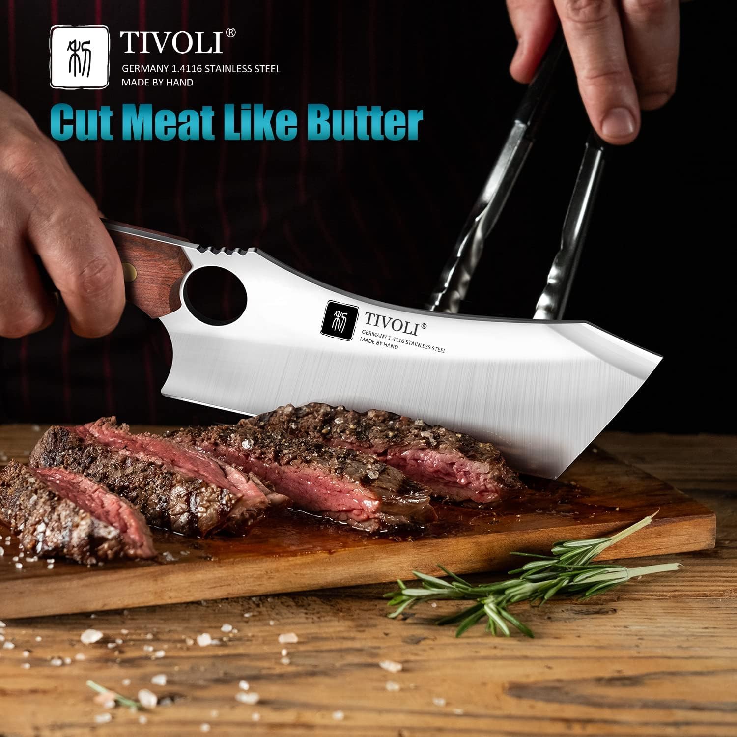Cuchillo carnicero Tivoli con mango ergonómico para uso cómodo en la cocina