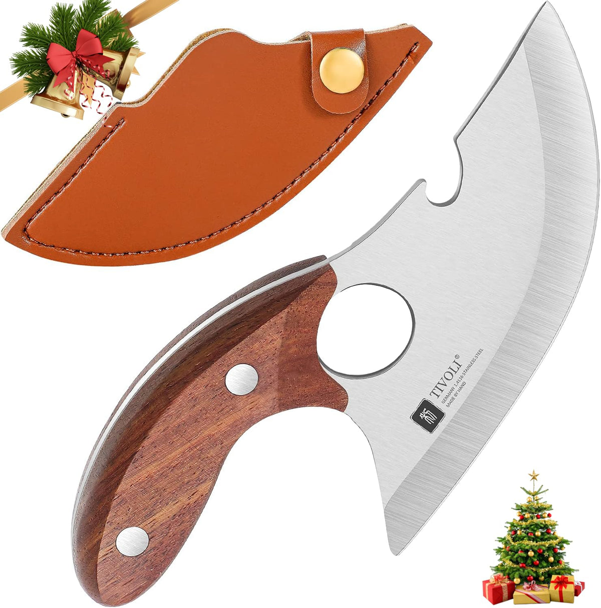 Cuchillo Ulu TIVOLI de 5 pulgadas para cortar carne y verduras.