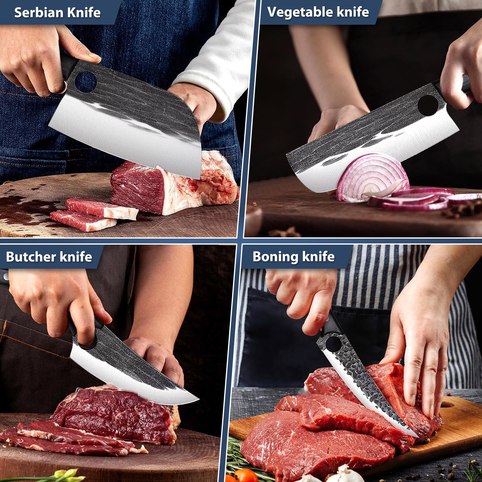 Cuchillo Nakiri Tivoli para vegetales con filo afilado