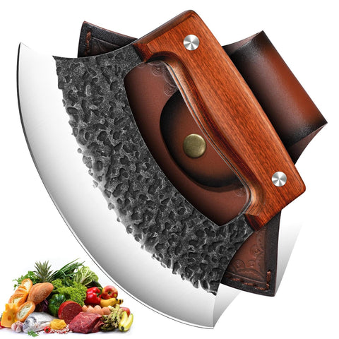 Cuchillo ulu forjado a mano Tivoli para precisión en picado.
