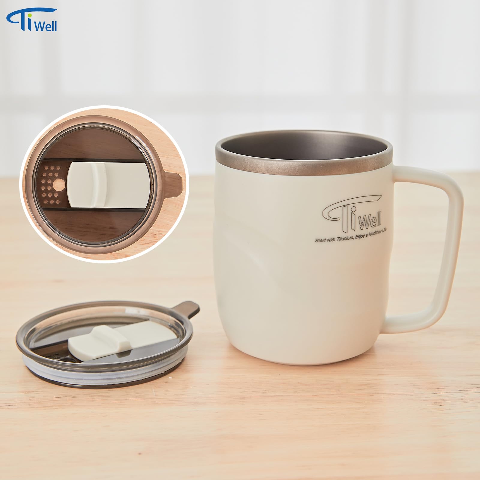 TiWell taza ligera y saludable para uso diario.