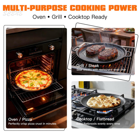 TJCYGO pizza steel para hornear pizzas, asar carnes y recalentar sobras.