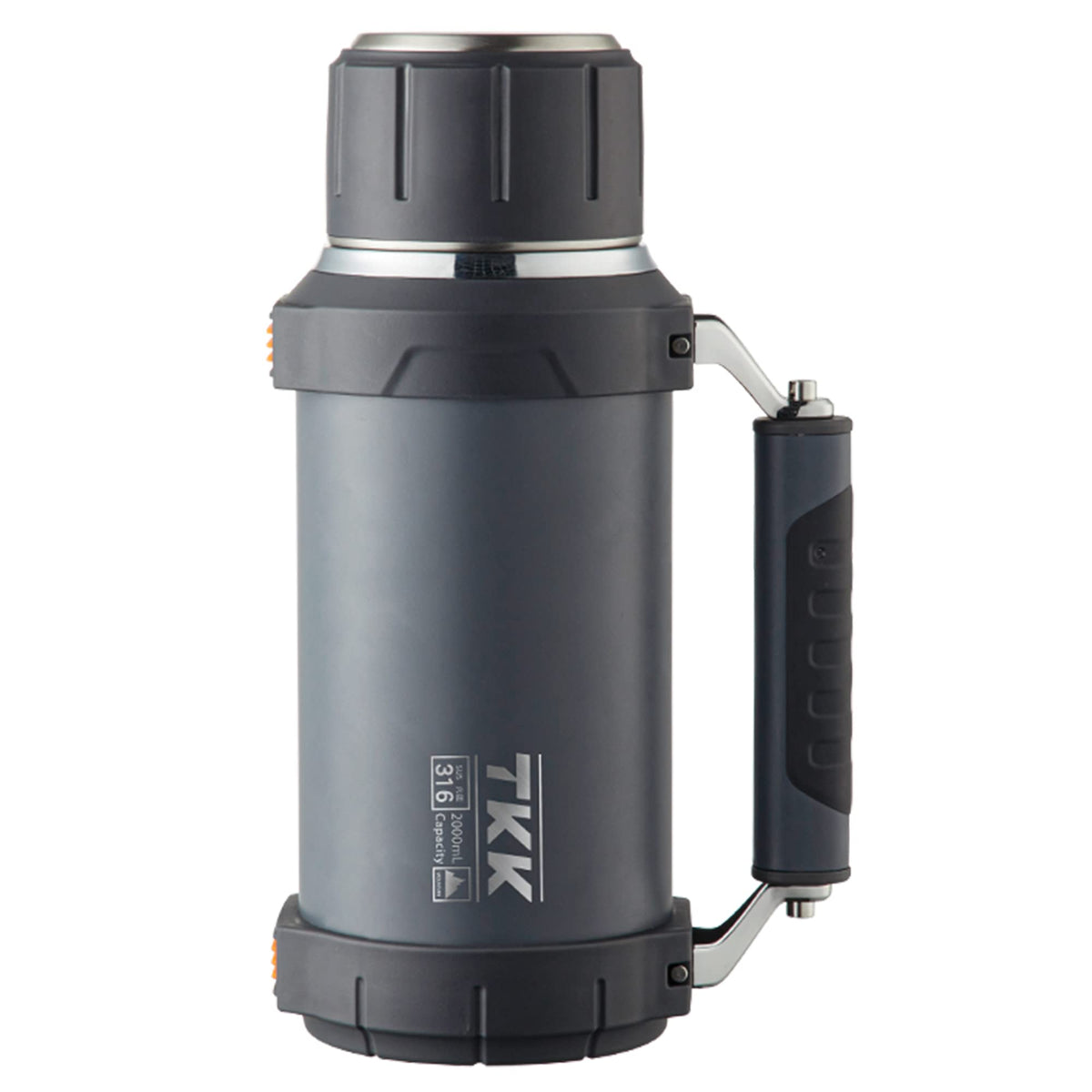 Termo grande TKK con asa, ideal para café caliente en viajes.
