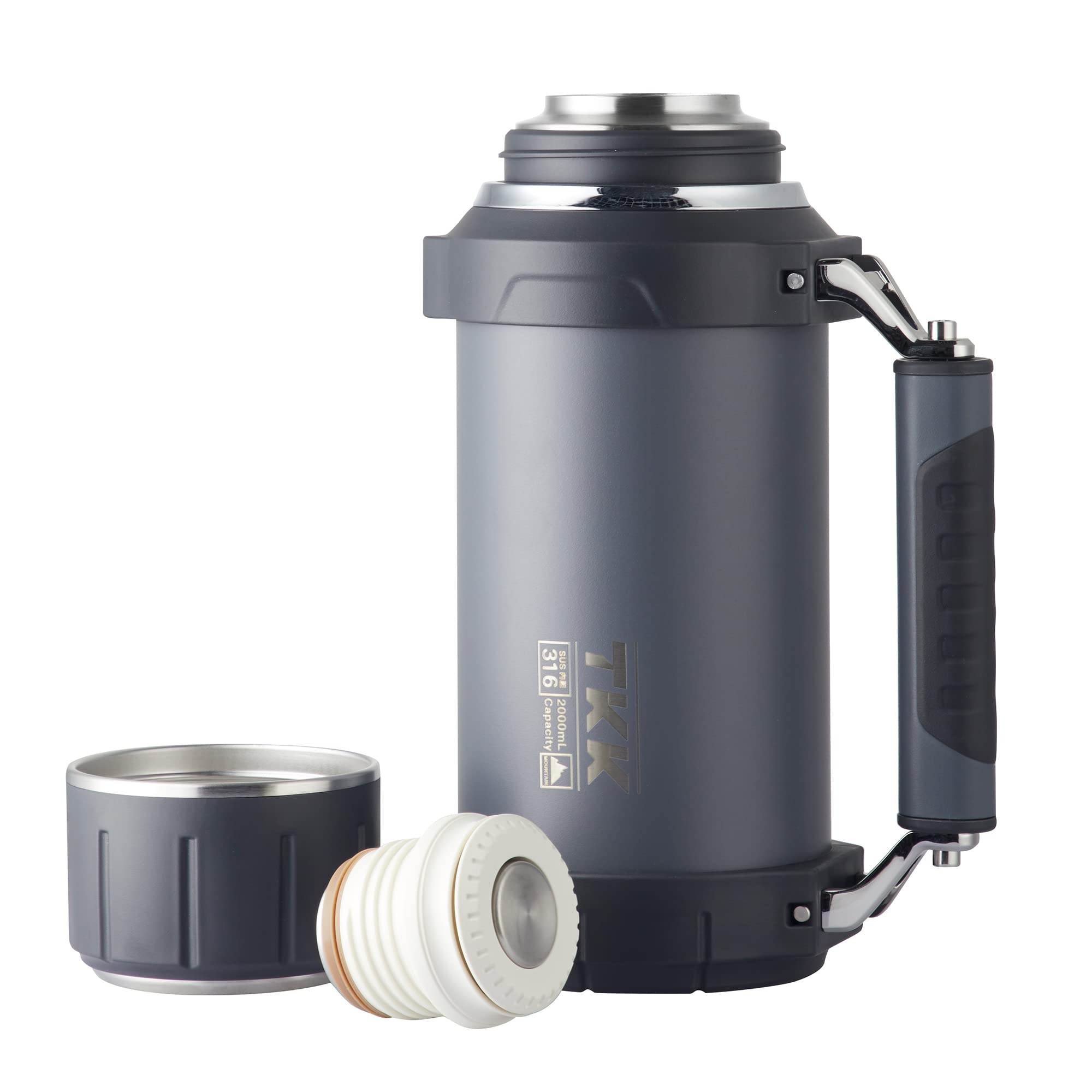 Termo TKK con aislamiento de doble pared para bebidas frías al exterior.