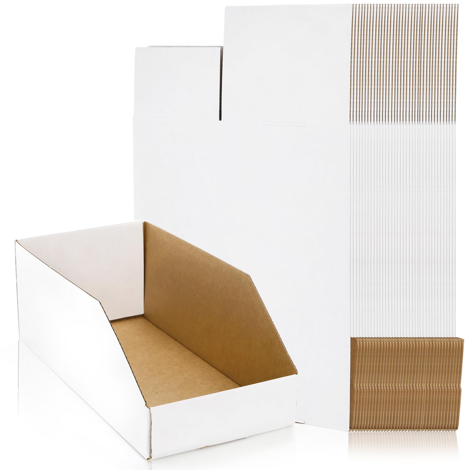 Cajas Tlence blancas con apertura superior para mantener la despensa ordenada.