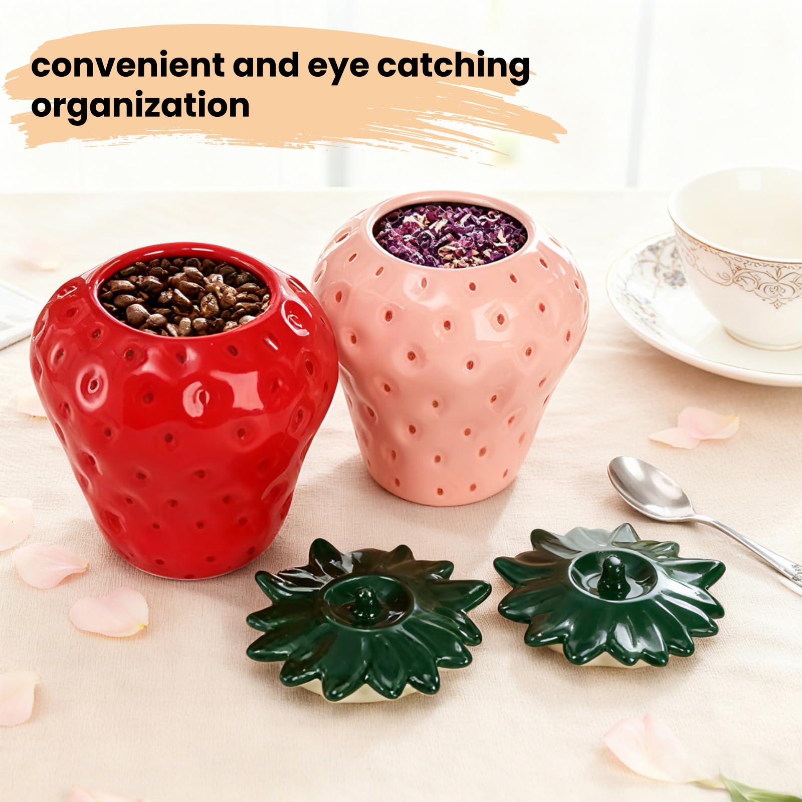Decoracion cocina farmhouse Tlence con jarrones fresa