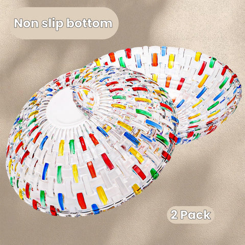 Tlence cuenco cristal transparente con diseño tejido, ideal como centro de mesa