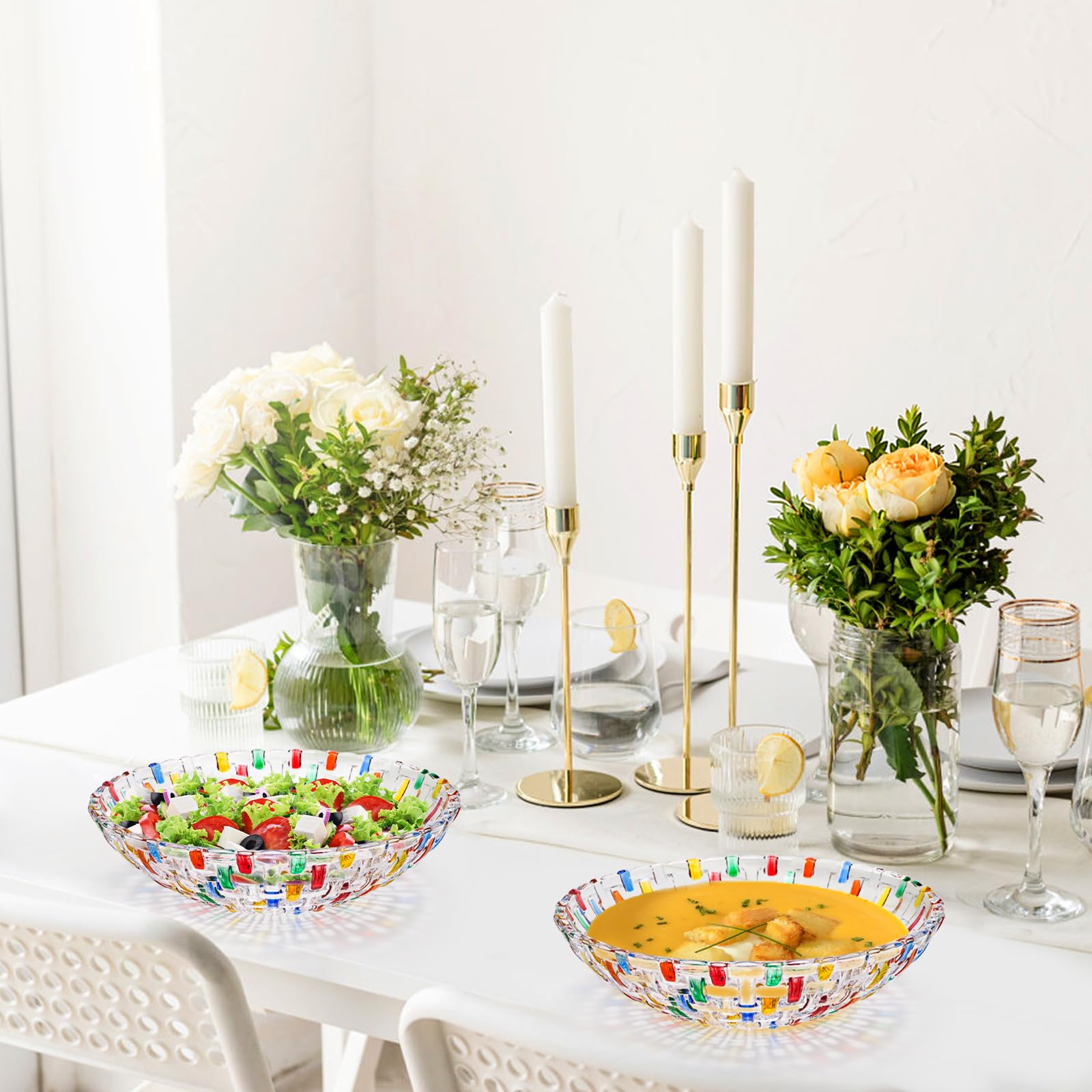 Tlence cuenco para hogar u oficina, uso versátil y decorativo en cristal