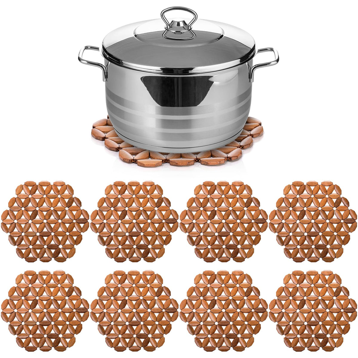 Tlence posavasos de bambú hexagonal para proteger superficies y mantener el calor